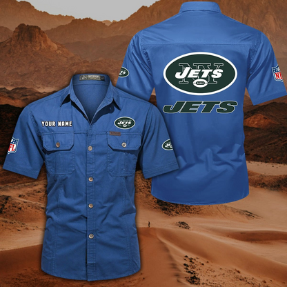 SPECIAL EDITION - NEW CUSTOMIZED NFL25 NYJ NEW YORK JETS MUTICOLOR MEN'S CARGO SHIRT