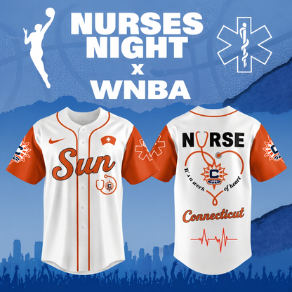 TOP SELLING - NEW CUSTOMIZED WNBA03 CTS CT SUN x NURSES NIGHT BASEBALL JERSEY