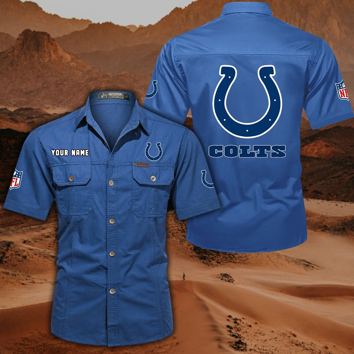 SPECIAL EDITION - NEW CUSTOMIZED NFL17 IDC INDIANAPOLIS COLTS MUTICOLOR MEN'S CARGO SHIRT