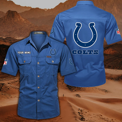 SPECIAL EDITION - NEW CUSTOMIZED NFL17 IDC INDIANAPOLIS COLTS MUTICOLOR MEN'S CARGO SHIRT