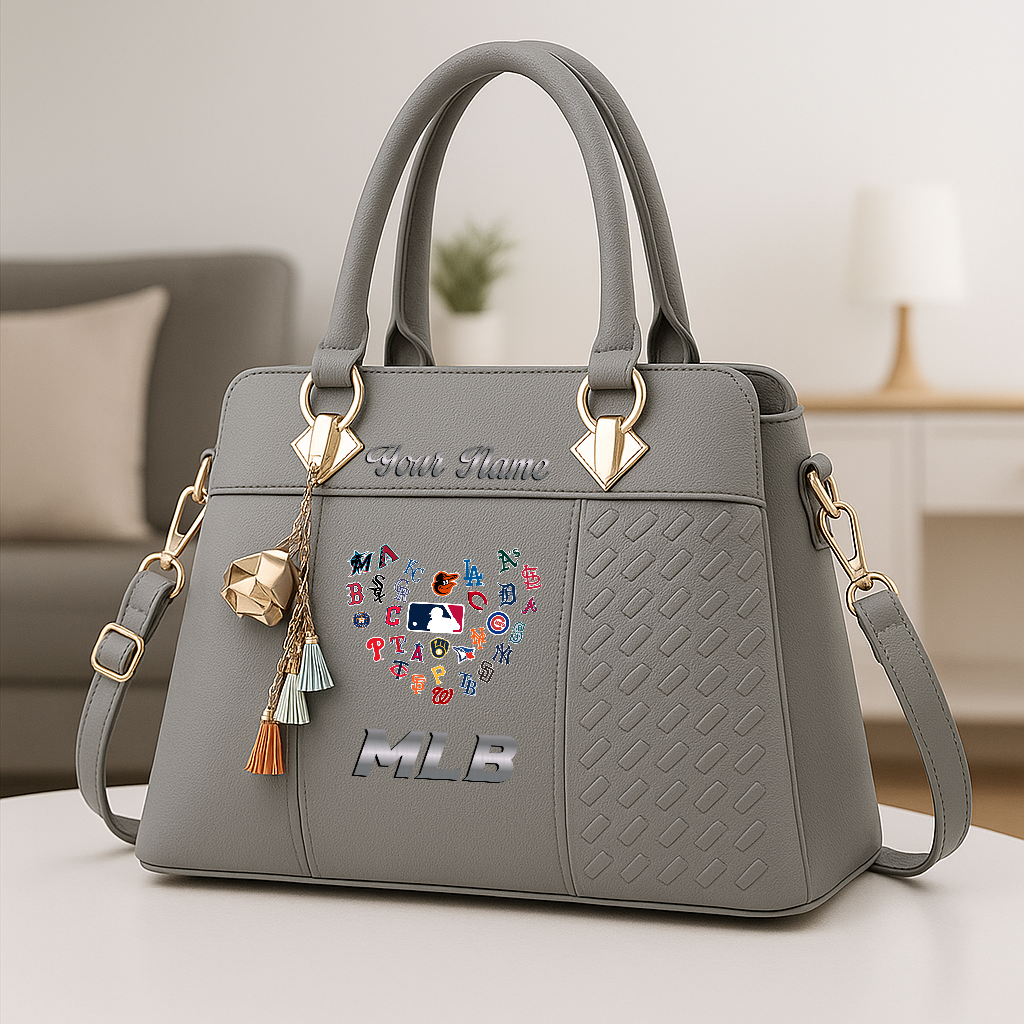 LIMITED EDITION - NEW CUSTOMIZED MLB32 MLB ALL TEAMS ZIP HANDBAG MULTICOLOR