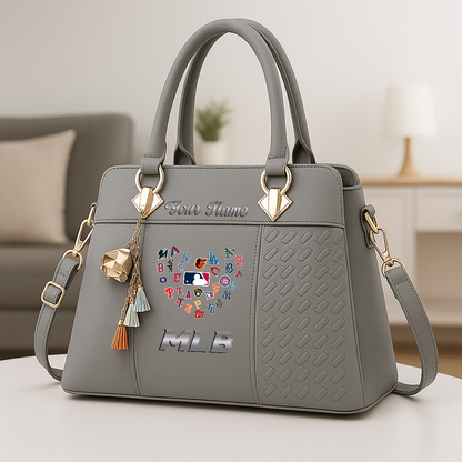 LIMITED EDITION - NEW CUSTOMIZED MLB32 MLB ALL TEAMS ZIP HANDBAG MULTICOLOR