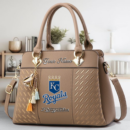 LIMITED EDITION - NEW CUSTOMIZED MLB19 KCR KANSAS CITY ROYALS ZIP HANDBAG MULTICOLOR