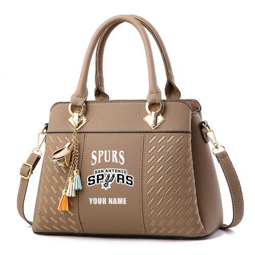 LIMITED EDITION - NEW CUSTOMIZED NBA23 SAS SAN ANTONIO SPURS ZIP HANDBAG MULTICOLOR