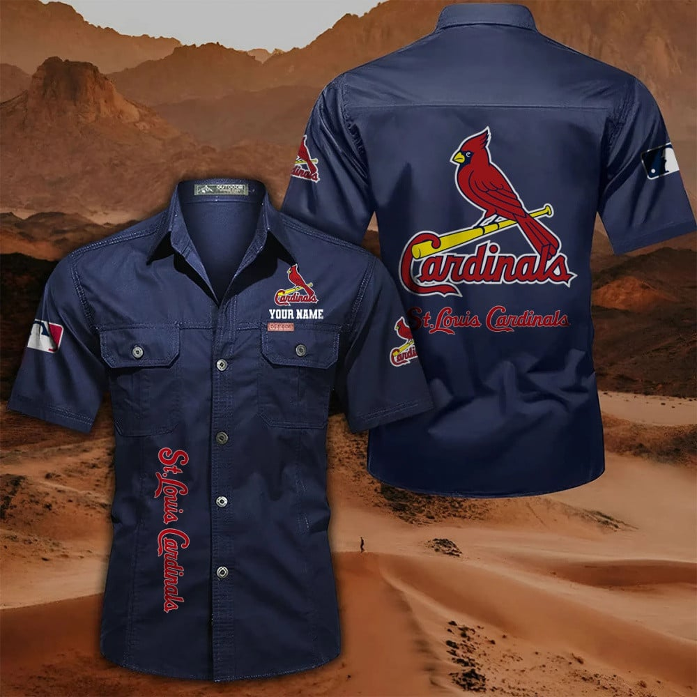 LIMITED EDITION - NEW CUSTOMIZED MLB24 SLC ST. LOUIS CARDINALS MEN'S CARGO SHIRT