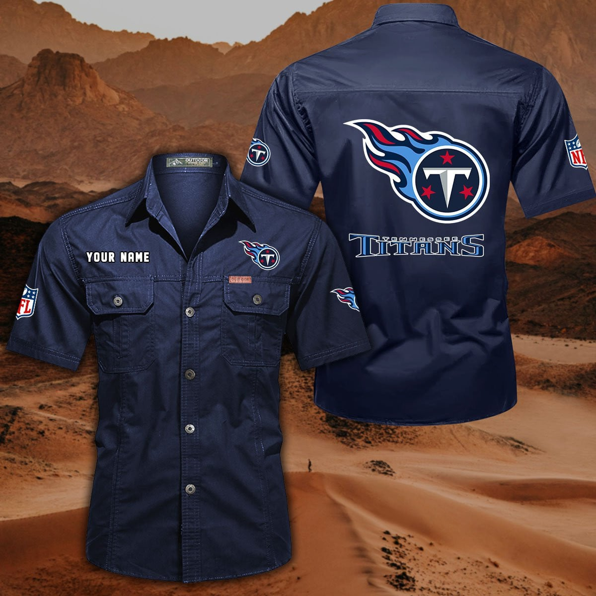 SPECIAL EDITION - NEW CUSTOMIZED NFL31 TST TENNESSEE TITANS MUTICOLOR MEN'S CARGO SHIRT
