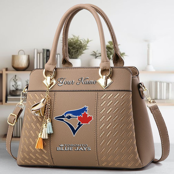 LIMITED EDITION - NEW CUSTOMIZED MLB12 TBJ TORONTO BLUE JAYS ZIP HANDBAG MULTICOLOR