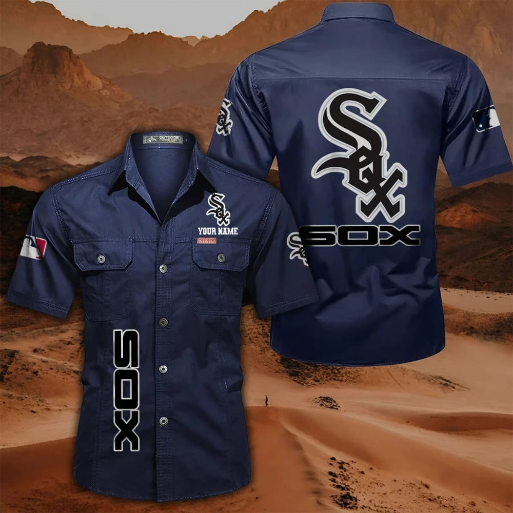 LIMITED EDITION - NEW CUSTOMIZED MLB26 CWS CHICAGO WHITE SOX MEN'S CARGO SHIRT