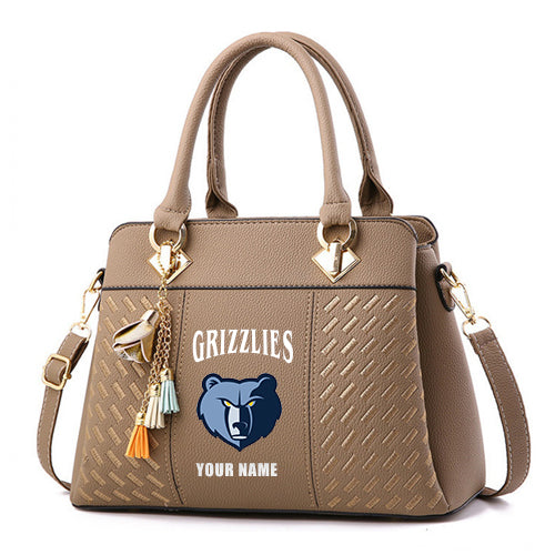 LIMITED EDITION - NEW CUSTOMIZED NBA13 MGR MEMPHIS GRIZZLIES ZIP HANDBAG MULTICOLOR