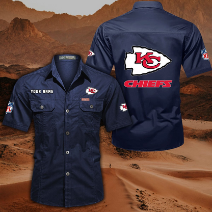 SPECIAL EDITION - NEW CUSTOMIZED NFL01 KCC KANSAS CITY CHIEFS MUTICOLOR MEN'S CARGO SHIRT