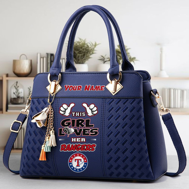 LIMITED EDITION - NEW CUSTOMIZED MLB08 TRS TEXAS RANGERS ZIP HANDBAG MULTICOLOR