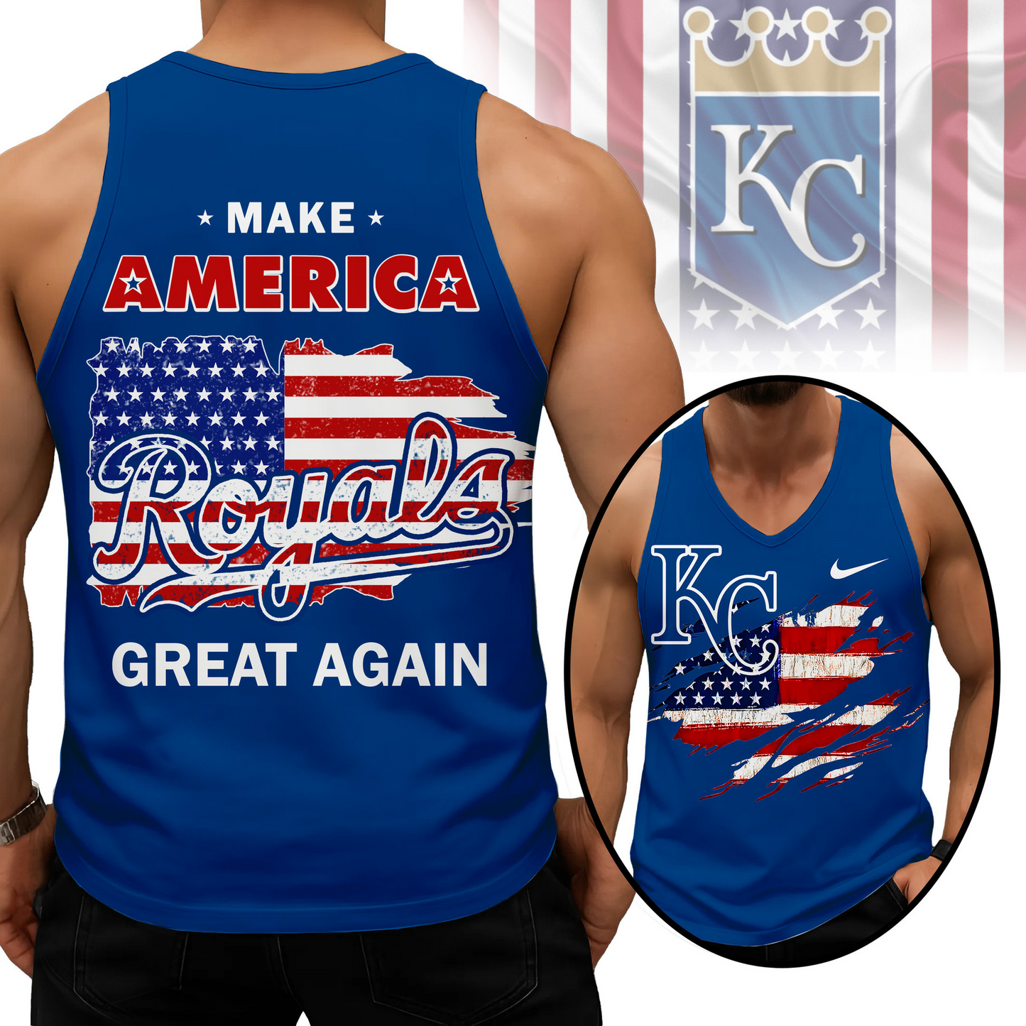 LIMITED EDITION - NEW CUSTOMIZED MLB19 KCR KANSAS CITY ROYALS UNISEX TANK TOP
