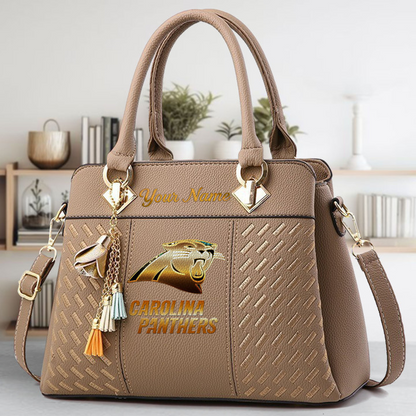 LIMITED EDITION - NEW CUSTOMIZED NFL23 CLP CAROLINA PANTHERS LUXURY HANDBAG IN MULTIPLE COLORS