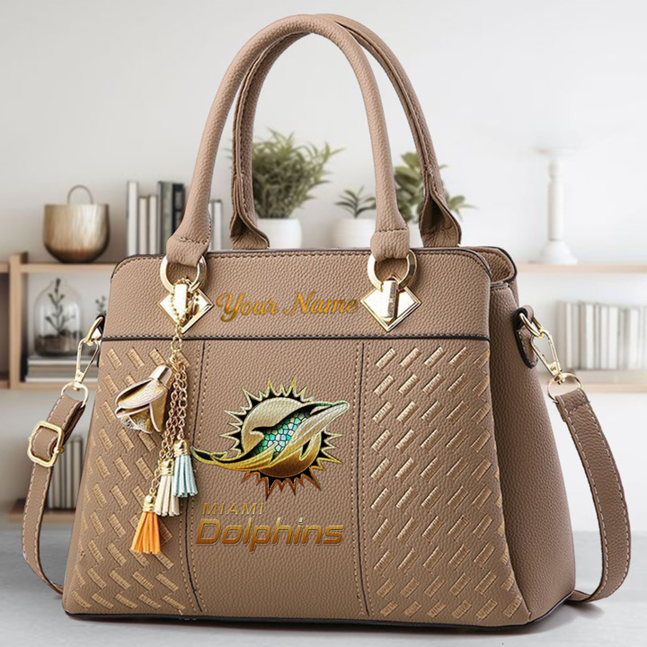 LIMITED EDITION - NEW CUSTOMIZED NFL19 MDP MIAMI DOLPHINS LUXURY HANDBAG IN MULTIPLE COLORS