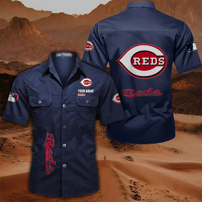 LIMITED EDITION - NEW CUSTOMIZED MLB05 CRS CINCINNATI REDS MEN'S CARGO SHIRT