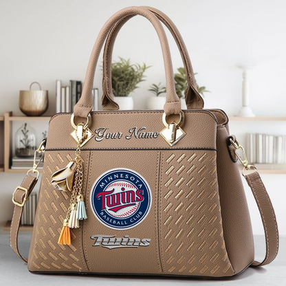 LIMITED EDITION - NEW CUSTOMIZED MLB22 MTS MINNESOTA TWINS ZIP HANDBAG MULTICOLOR