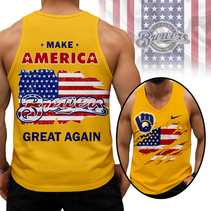 LIMITED EDITION - NEW CUSTOMIZED MLB15 MBS MILWAUKEE BREWERS UNISEX TANK TOP