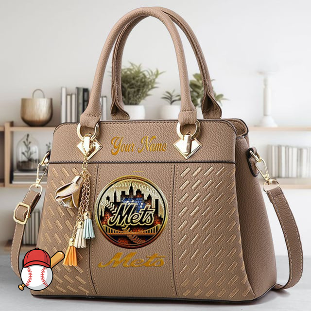 LIMITED EDITION - NEW CUSTOMIZED MLB17 NYM NEW YORK METS ZIP HANDBAG MULTICOLOR