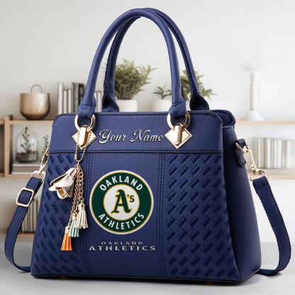 LIMITED EDITION - NEW CUSTOMIZED MLB23 OAS OAKLAND ATHLETICS ZIP HANDBAG MULTICOLOR