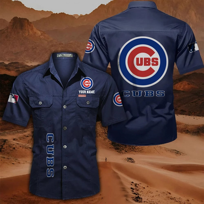 LIMITED EDITION - NEW CUSTOMIZED MLB04 CCS CHICAGO CUBS MEN'S CARGO SHIRT