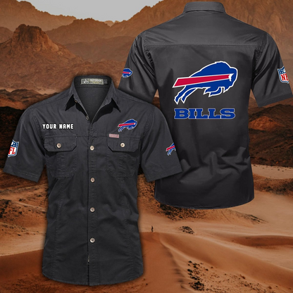 SPECIAL EDITION - NEW CUSTOMIZED NFL03 BFB BUFFALO BILLS MUTICOLOR MEN'S CARGO SHIRT