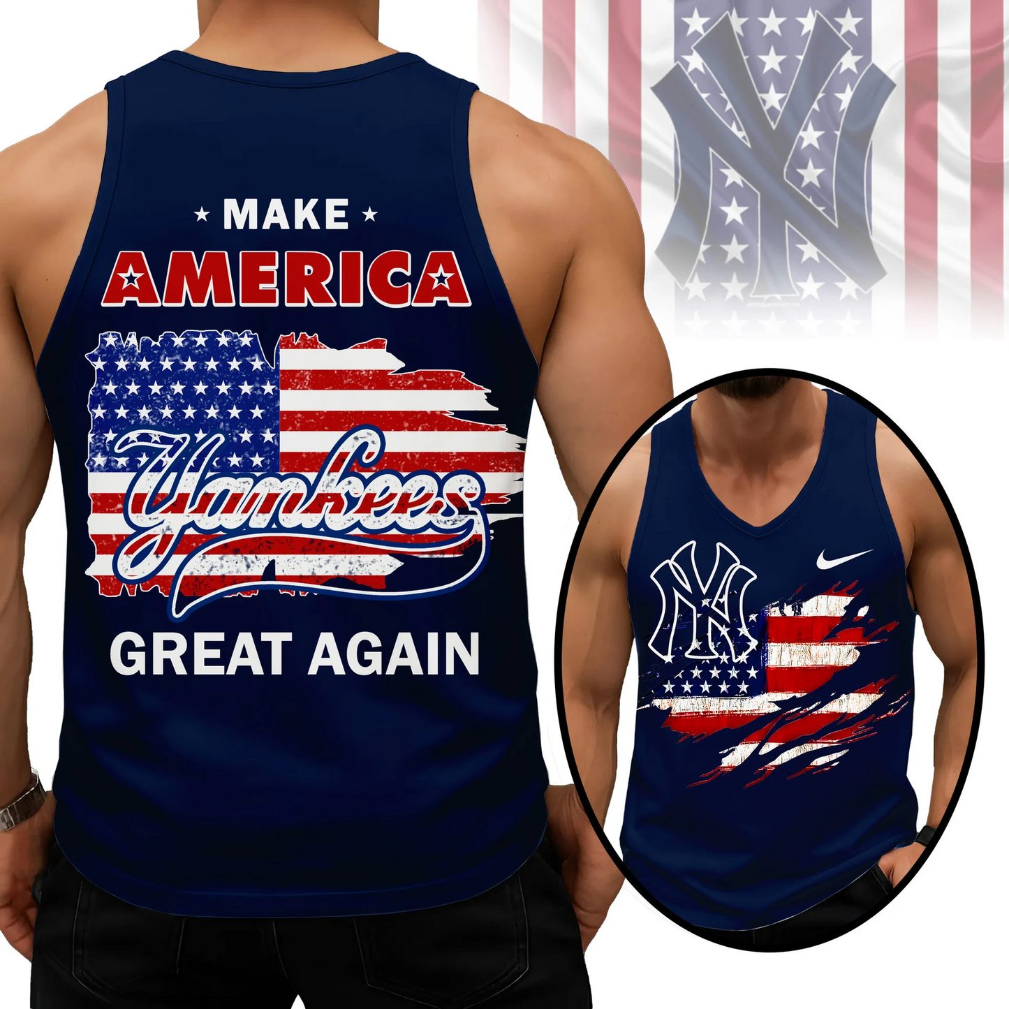 LIMITED EDITION - NEW CUSTOMIZED MLB01 NYY NEW YORK YANKEES UNISEX TANK TOP