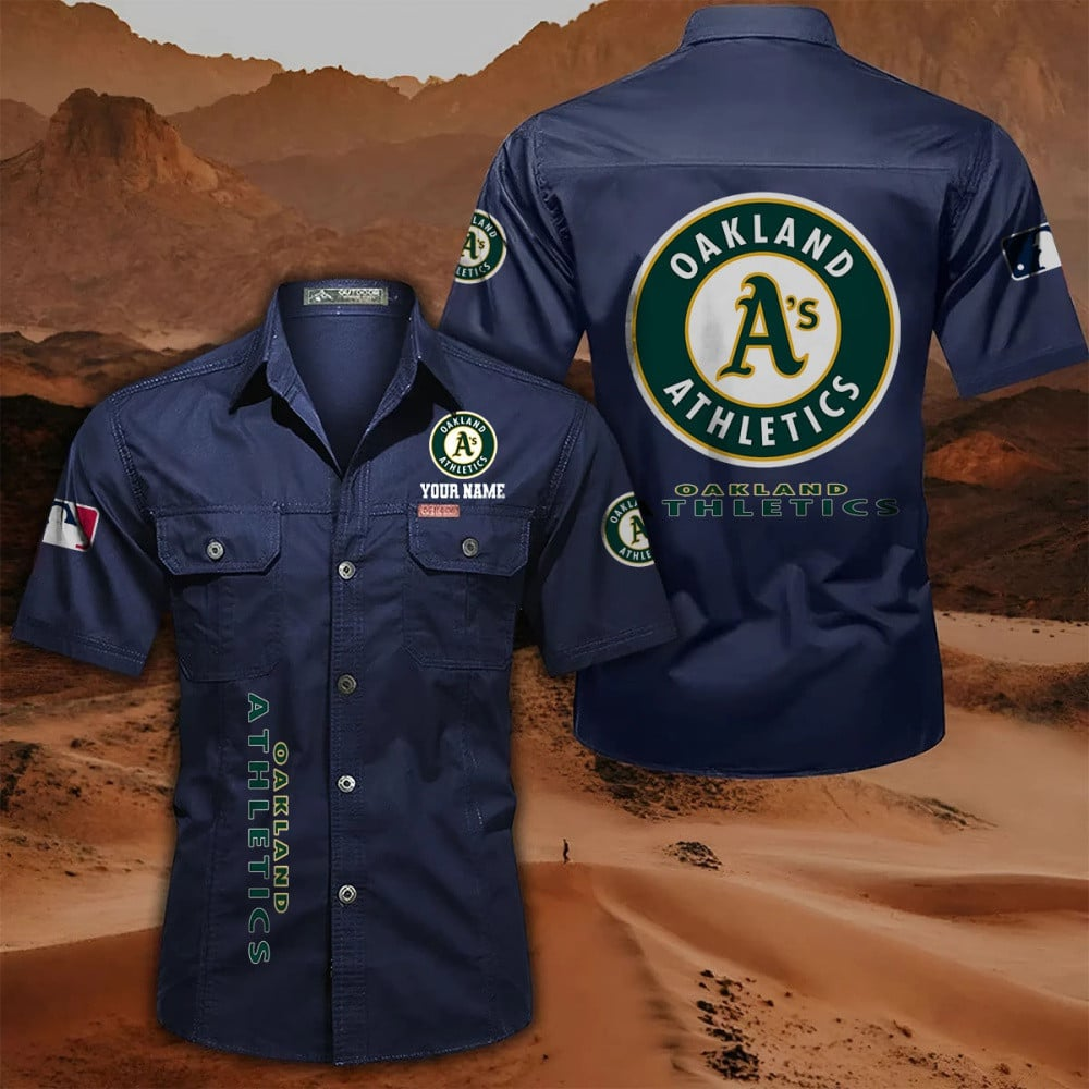 LIMITED EDITION - NEW CUSTOMIZED MLB23 OAS OAKLAND ATHLETICS MEN'S CARGO SHIRT