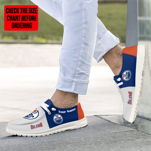 [SUPER SALE] NEW CUSTOMIZED NHL03 EMO EDMONTON OILERS PREMIUM LOAFER SHOES