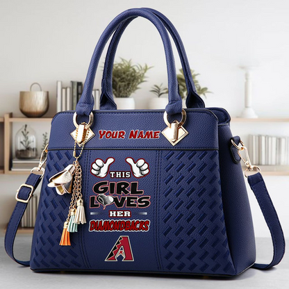 LIMITED EDITION - NEW CUSTOMIZED MLB07 ADS ARIZONA DIAMONDBACKS ZIP HANDBAG MULTICOLOR