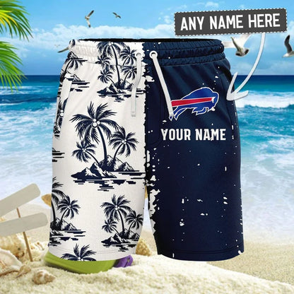 LIMITED EDITION - NEW CUSTOMIZED NFL03 BFB BUFFALO BILLS UNISEX HAWAIIAN SHIRT & SHORTS SET