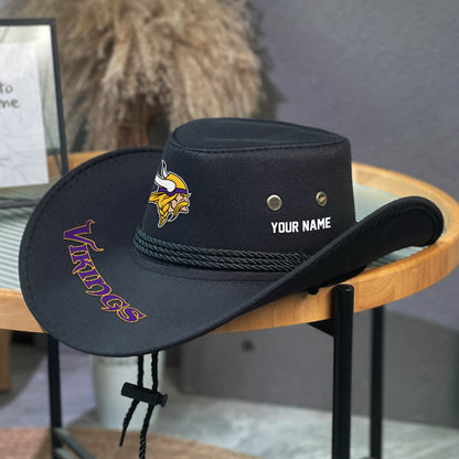 LIMITED EDITION - NEW CUSTOMIZED NFL05 MVK MINNESOTA VIKINGS COWBOY HAT