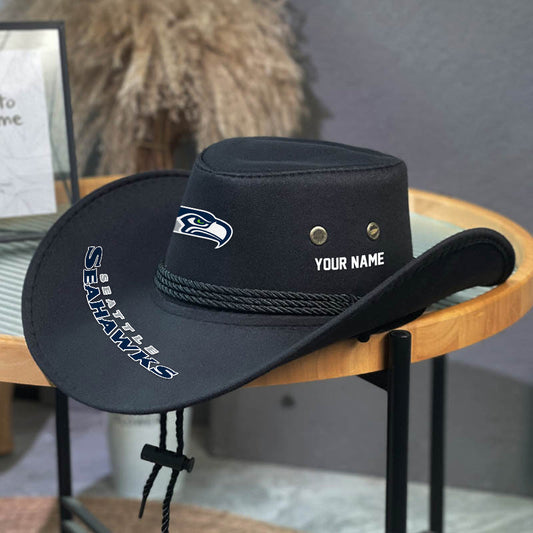 LIMITED EDITION - NEW CUSTOMIZED NFL06 SSH SEATTLE SEAHAWKS COWBOY HAT
