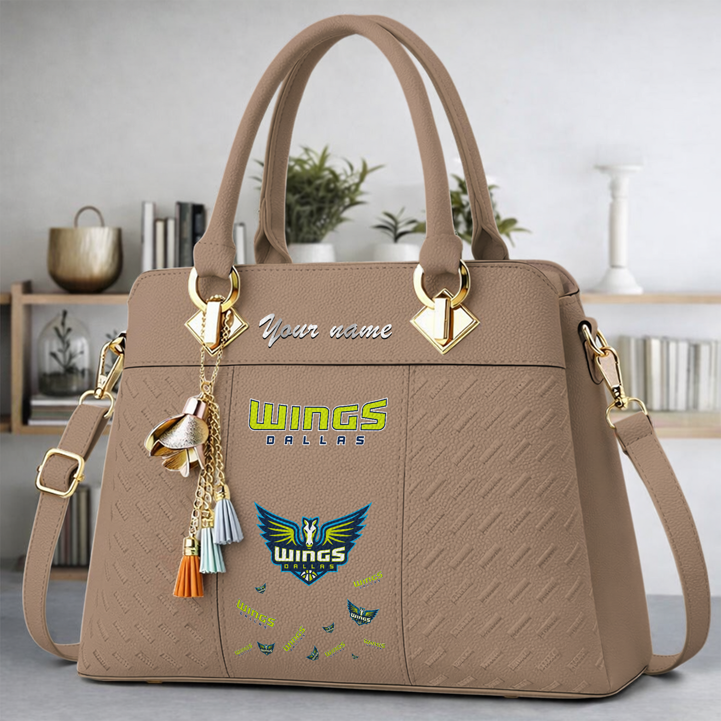 [FAN FAVORITE] NEW CUSTOMIZED WNBA04 DLW DALLAS WINGS MULTICOLOR HANDBAG