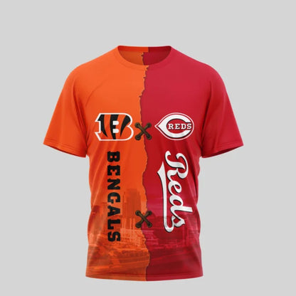 LIMITED EDITION - NEW CUSTOMIZED NFL16 CCB CINCINNATI BENGALS x MLB05 CRS CINCINNATI REDS UNISEX T-SHIRT, POLO, HOODIE & JACKETS
