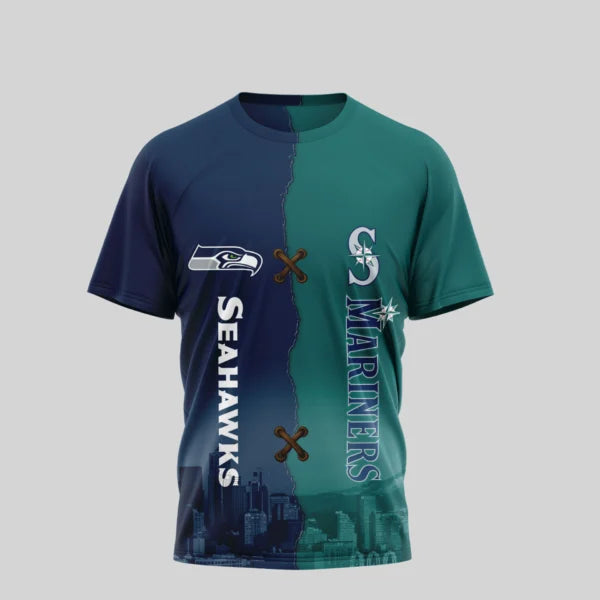 LIMITED EDITION - NEW CUSTOMIZED NFL06 SSH SEATTLE SEAHAWKS x MLB14 SMS SEATTLE MARINERS UNISEX T-SHIRT, POLO, HOODIE & JACKETS