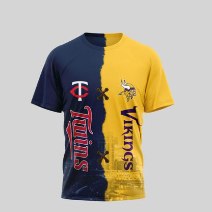 LIMITED EDITION - NEW CUSTOMIZED NFL05 MVK MINNESOTA VIKINGS x MLB22 MTS MINNESOTA TWINS UNISEX T-SHIRT, POLO, HOODIE & JACKETS