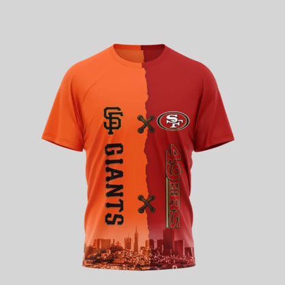 LIMITED EDITION - NEW CUSTOMIZED NFL11 SF49 SAN FRANCISCO 49ERS x MLB06 SFG SAN FRANCISCO GIANTS UNISEX T-SHIRT, POLO, HOODIE & JACKETS
