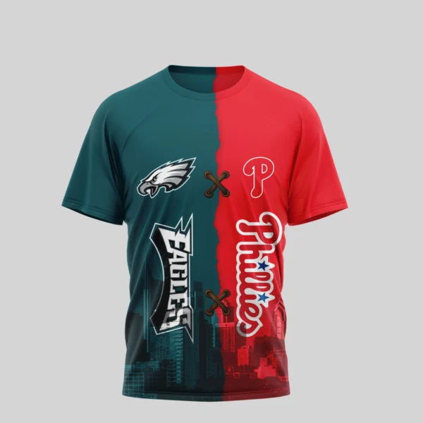 LIMITED EDITION - NEW CUSTOMIZED NFL02 PPE PHILADELPHIA EAGLES x MLB11 PPS PHILADELPHIA PHILLIES UNISEX T-SHIRT, POLO, HOODIE & JACKETS