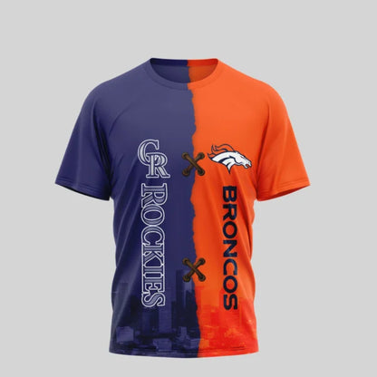 LIMITED EDITION - NEW CUSTOMIZED NFL13 DVB DENVER BRONCOS x MLB30 COR COLORADO ROCKIES UNISEX T-SHIRT, POLO, HOODIE & JACKETS