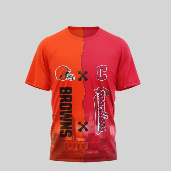 LIMITED EDITION - NEW CUSTOMIZED NFL29 CLB CLEVELAND BROWNS x MLB13 CGS CLEVELAND GUARDIANS UNISEX T-SHIRT, POLO, HOODIE & JACKETS