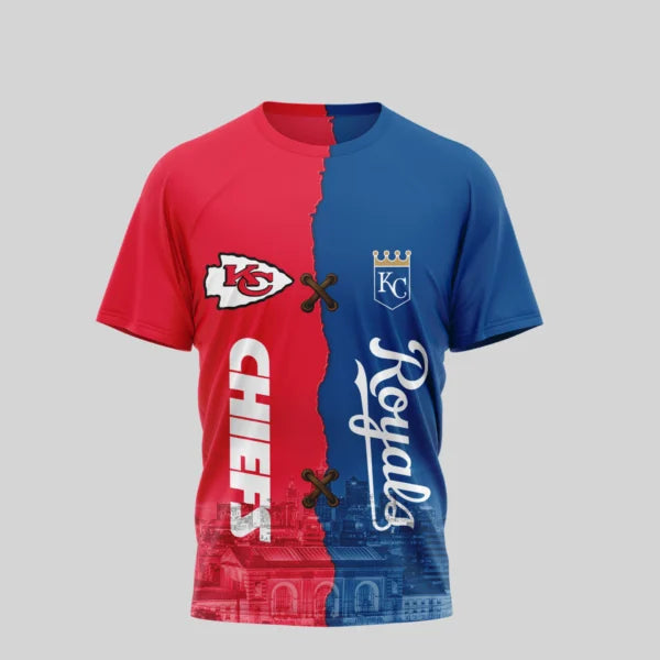 LIMITED EDITION - NEW CUSTOMIZED NFL01 KCC KANSAS CITY CHIEFS x MLB19 KCR KANSAS CITY ROYALS UNISEX T-SHIRT, POLO, HOODIE & JACKETS
