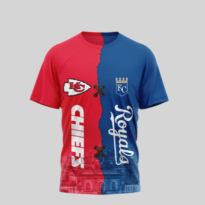 LIMITED EDITION - NEW CUSTOMIZED NFL01 KCC KANSAS CITY CHIEFS x MLB19 KCR KANSAS CITY ROYALS UNISEX T-SHIRT, POLO, HOODIE & JACKETS