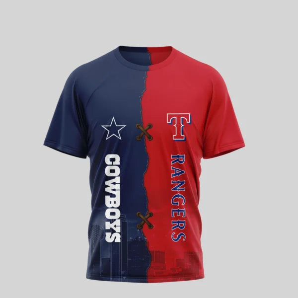 LIMITED EDITION - NEW CUSTOMIZED NFL21 DCB DALLAS COWBOYS x MLB08 TRS TEXAS RANGERS UNISEX T-SHIRT, POLO, HOODIE & JACKETS