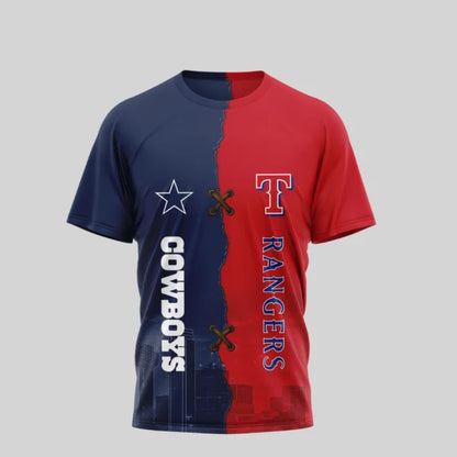 LIMITED EDITION - NEW CUSTOMIZED NFL21 DCB DALLAS COWBOYS x MLB08 TRS TEXAS RANGERS UNISEX T-SHIRT, POLO, HOODIE & JACKETS