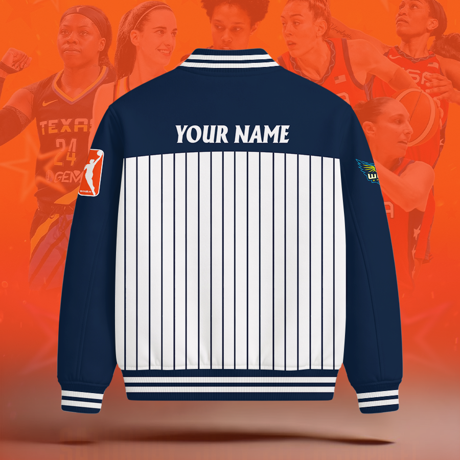 [FAN FAVORITE] NEW CUSTOMIZED WNBA04 DLW DALLAS WINGS BASEBALL JACKET