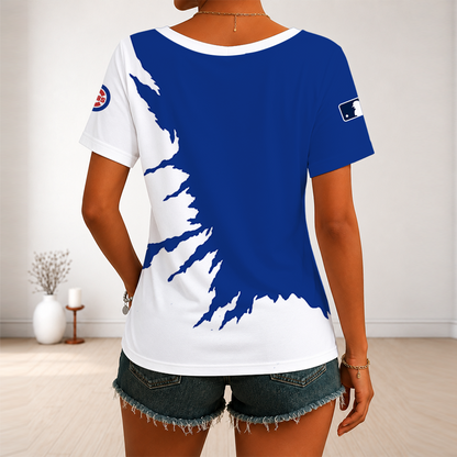 [FLASH SALE] NEW CUSTOMIZED MLB04 CCS CHICAGO CUBS V-NECK FEMALE SHIRT