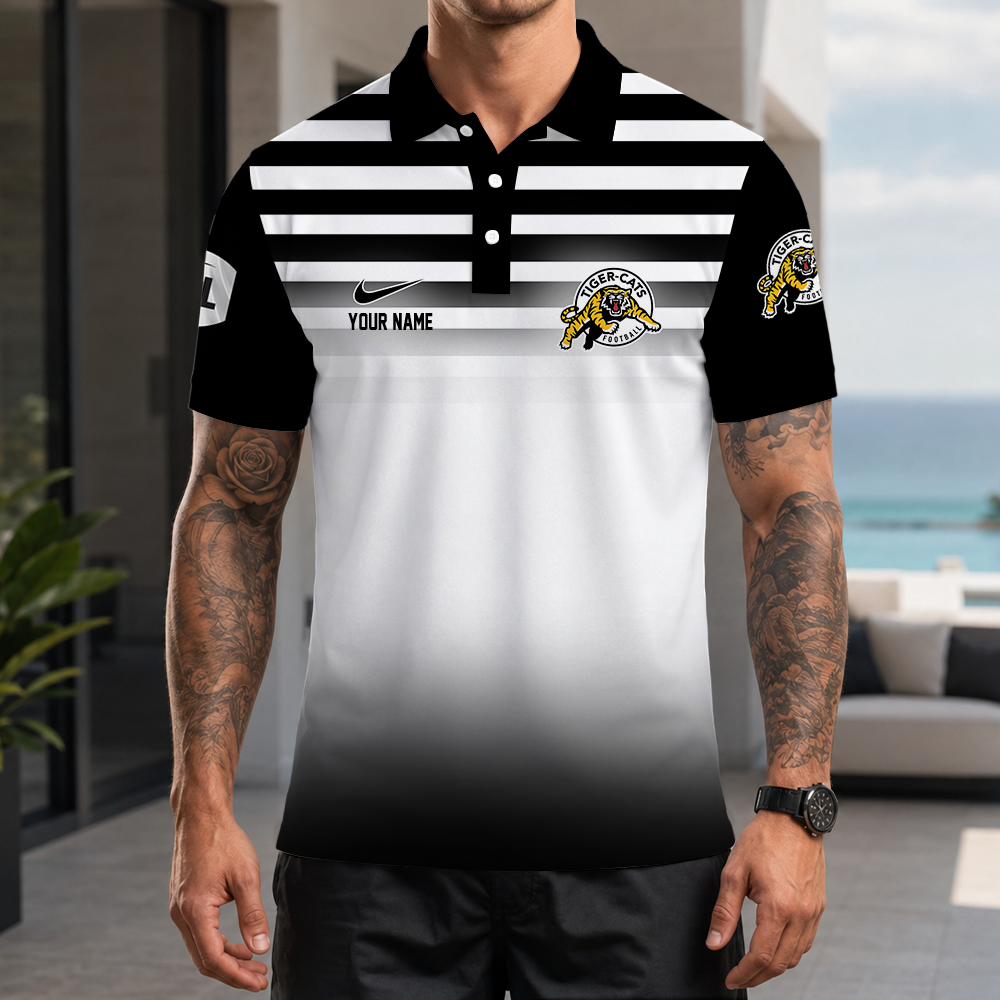 [FAN EXCLUSIVE] NEW CUSTOMIZED CFL04 HAM HAMILTON TIGER-CATS STRAPPY POLO SHIRT