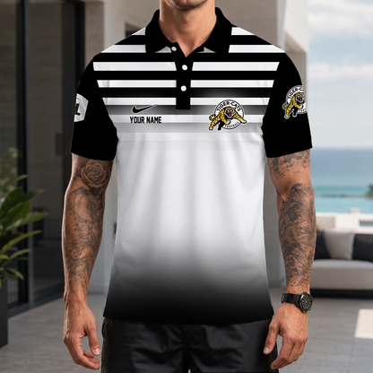 [FAN EXCLUSIVE] NEW CUSTOMIZED CFL04 HAM HAMILTON TIGER-CATS STRAPPY POLO SHIRT