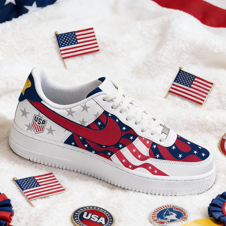 [HOT DEAL] NEW CUSTOMIZED PATRIOTIC AMERICAN FLAG AIR FORCE 1 SHOES