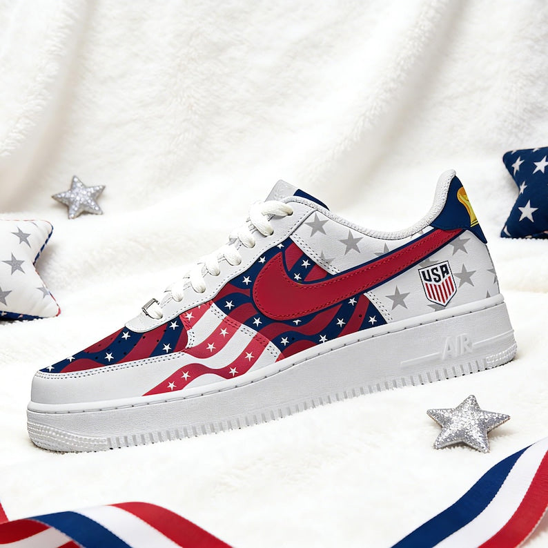[HOT DEAL] NEW CUSTOMIZED PATRIOTIC AMERICAN FLAG AIR FORCE 1 SHOES